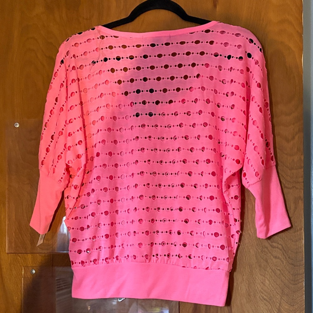 Retro Living Doll Neon Pink Cutout Top - Picture 5 of 7